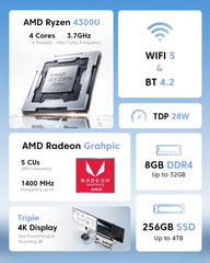 KAMRUI P1 AMD Ryzen™3 4300U Mini PC