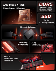 KAMRUI S16 AMD Ryzen™ 7 H 255 Laptop