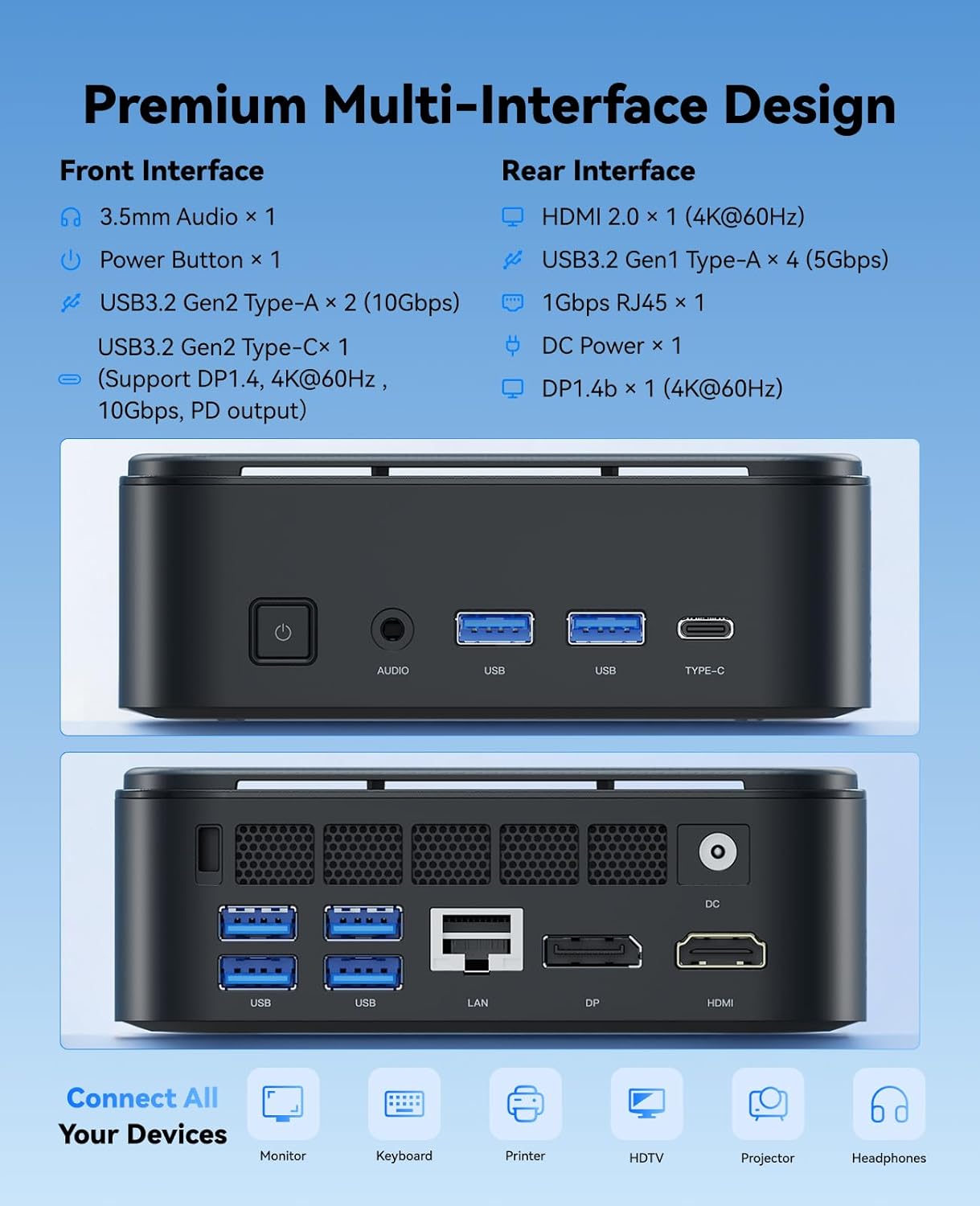 KAMRUI E3B AMD Ryzen Embedded V2748 Mini PC