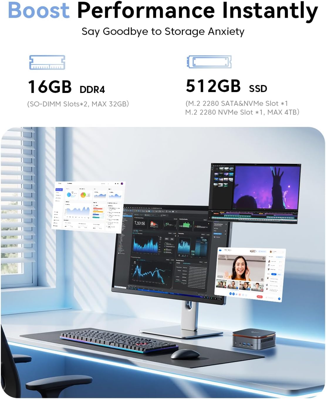 KAMRUI P1 AMD Ryzen™3 4300U Mini PC
